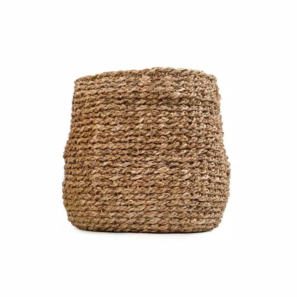 Zentique Hand Woven Seagrass Concave Decorative Basket, Medium, Brown
