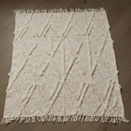 LR Resources LR Home Handmade Boho Tufted Cotton Throw Blanket with Fringe, Beige, 50 x 60 in thumbnail 2