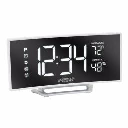 La Crosse Technology Curved Mirror LED Digital Alarm Clock with Temperature, Humidity, and USB Charging Port thumbnail 6