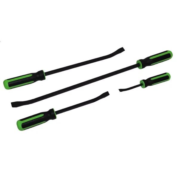 Grand Rapids Industrial Products 4-Piece Hammerhead Pry Bar Set, Drop Forged Heat Treated Steel with Textured Rubber Grips
