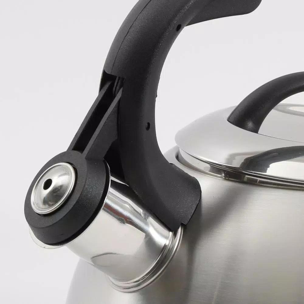 Mr. Coffee Flintshire 1.75 Qt. Stainless Steel Whistling Tea Kettle, Silver