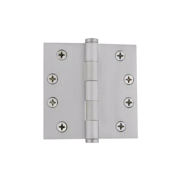 Grandeur 4 in. Satin Nickel Heavy-Duty Butt Door Hinge with Square Corners