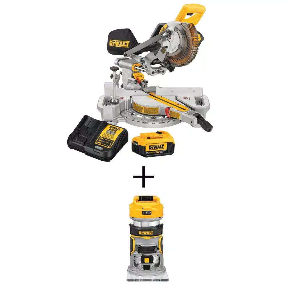 DEWALT 20V MAX Cordless 7-1/4 in. Miter Saw and Compact Router Combo Kit