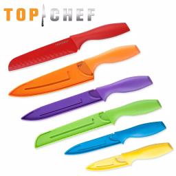 Top Chef by Master Cutlery 6-Piece Colored Stainless Steel Knife Set with Sheaths thumbnail 5