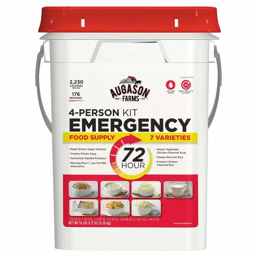 Augason Farms 72-Hour 4-Person Emergency Food Supply Evacuation Pail - 176 Servings