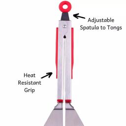 Chefright Quick Scoop Brushed Stainless Steel Spatula Tongs Set of 2 - Red thumbnail 4