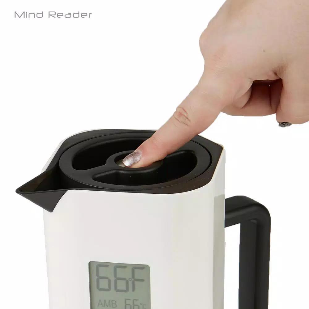 Mind Reader White 4-Cup Double Wall Thermal Coffee Carafe with Digital Temperature Display