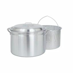 Bayou Classic 24-qt Aluminum Stock Pot Set with Steamer Basket and Vented Lid thumbnail 1