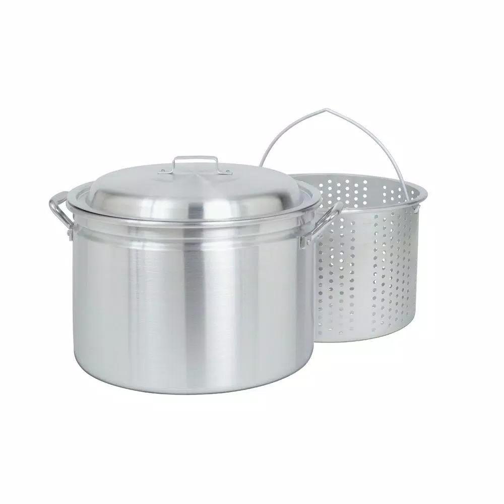 Bayou Classic 24-qt Aluminum Stock Pot Set with Steamer Basket and Vented Lid