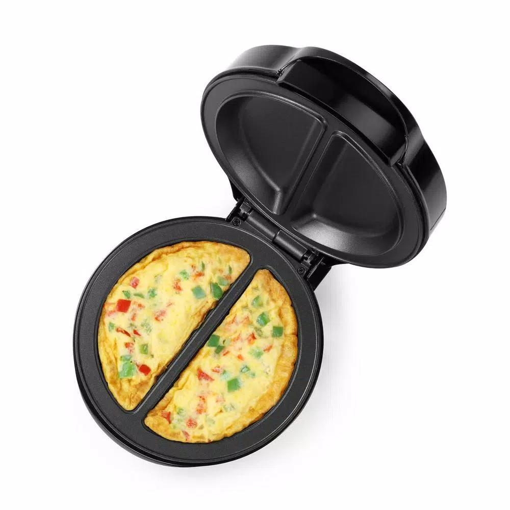HOLSTEIN HOUSEWARES Holstein Black Stainless Steel Non-Stick Omelette Maker, 760W Electric Skillet
