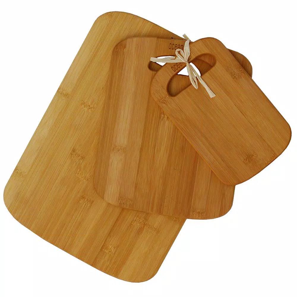 Oceanstar 3-Piece Bamboo Cutting Board Set, Eco-Friendly Wooden Chopping Boards for Kitchen