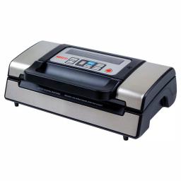 Nesco Deluxe Vacuum Sealer, 130W Double Vacuum Pump with Bag Cutter and Roll Storage, Black and Silver thumbnail 1