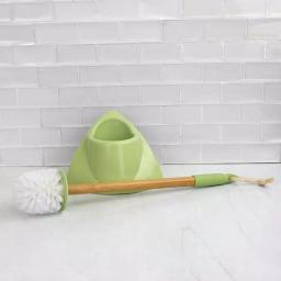 Home Basics Bliss Collection 18.25 in. Bamboo Toilet Brush and Holder Set with Nylon Bristles thumbnail 5