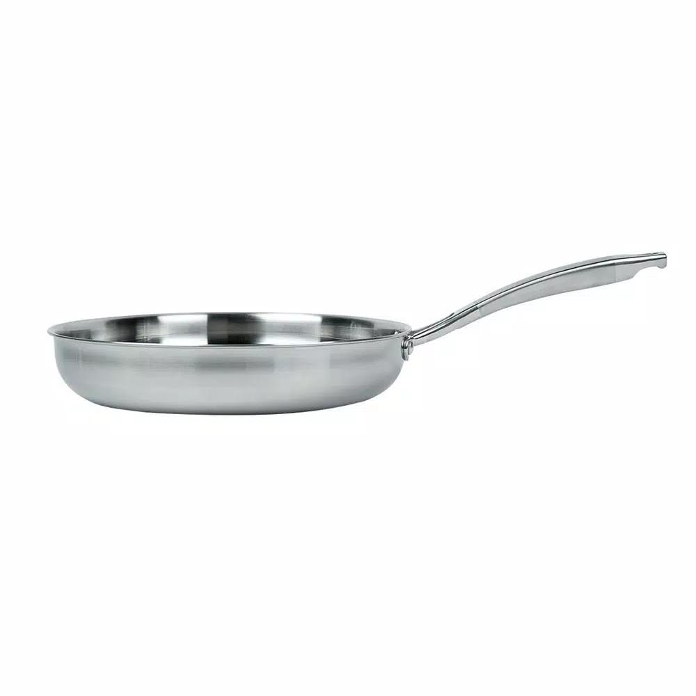 MasterPan Chefs Series 11 in. Stainless Steel Nonstick Frying Pan, Tri-Ply Induction Compatible