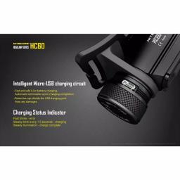NITECORE HC60 1000 Lumens LED Rechargeable Headlamp with 18650 Battery thumbnail 4