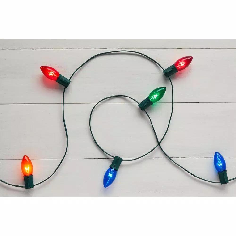 Home Accents Holiday Multi-Color C9 Incandescent Christmas String Lights, 25-Light Set (Pack of 2)