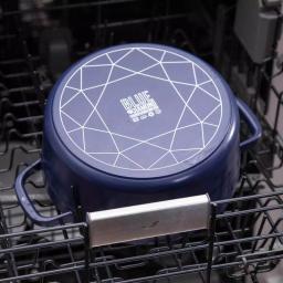 Blue Diamond 5.5 QT Blue Aluminum Nonstick Dutch Oven with Glass Lid thumbnail 6