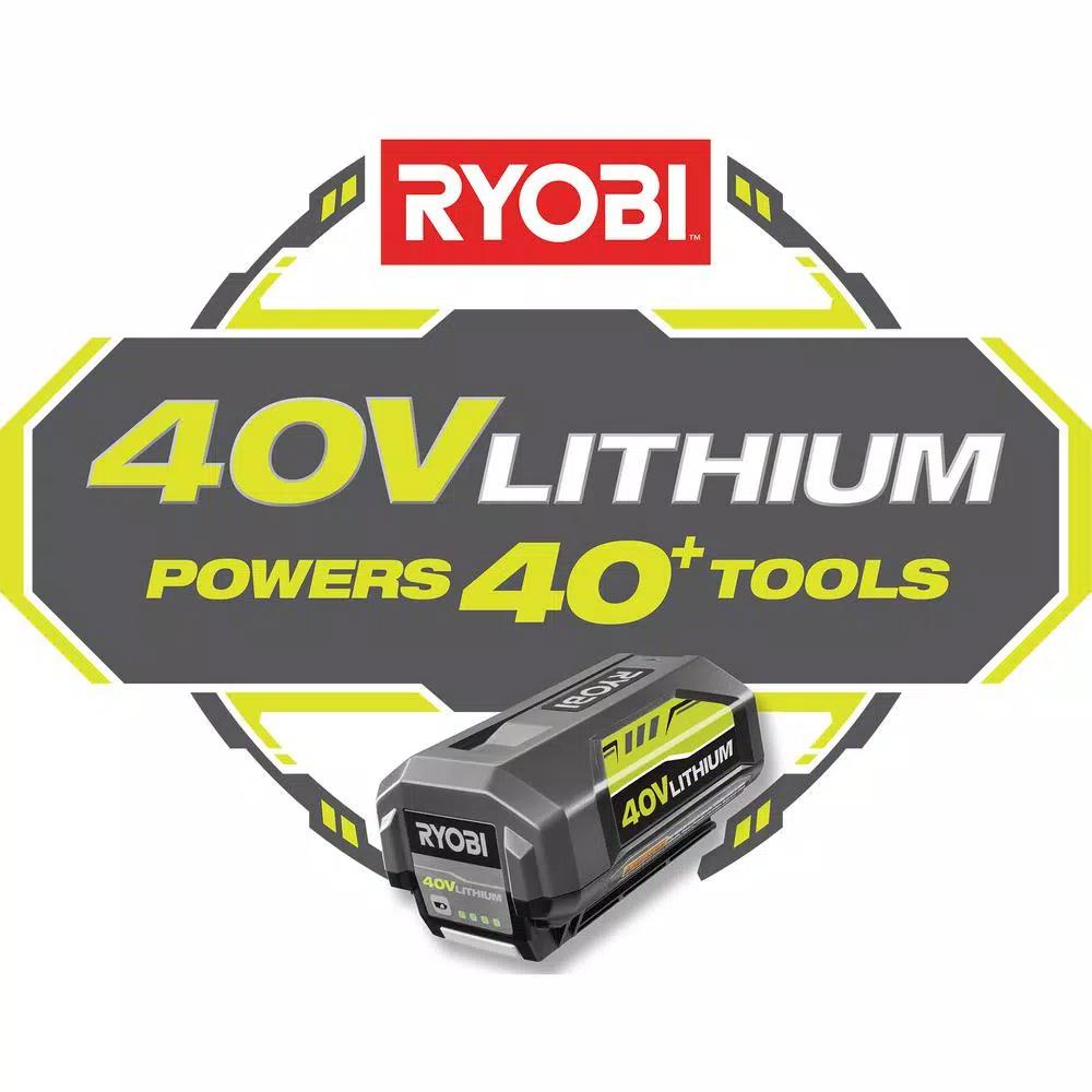 RYOBI 40V MAX Lithium-Ion Jet Fan Blower Kit with 4 Ah Battery, Charger, and Lawn & Leaf Bag