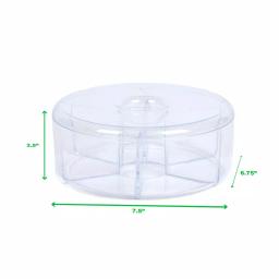 Mind Reader Clear Acrylic 6-Compartment Tea Bag Organizer with Lid, Round Pantry Storage Container thumbnail 6