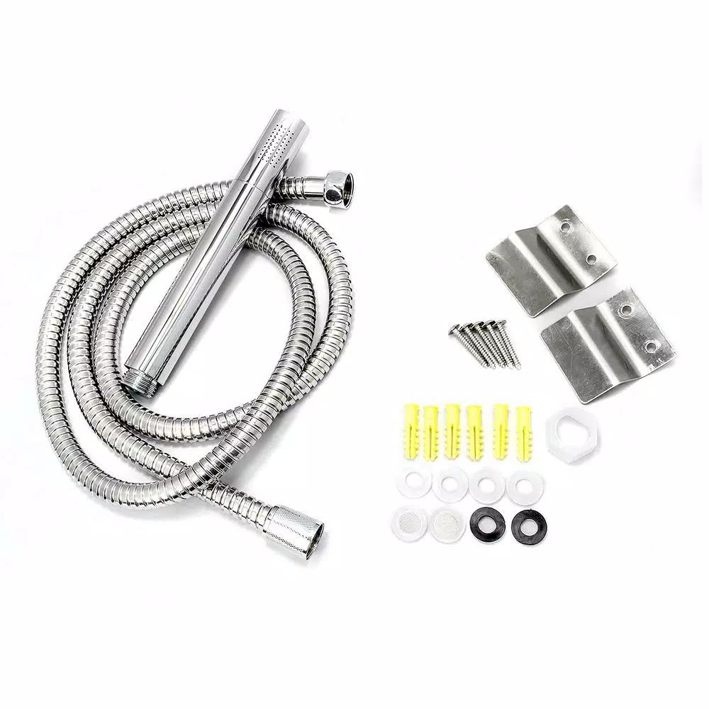 AKDY 65 in. Stainless Steel 8-Jet Shower Panel System with Rainfall Head, Handshower & Tub Spout