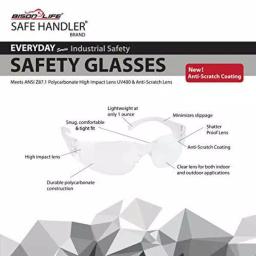 Bison Life Clear Lens Safety Glasses, Polycarbonate Scratch-Resistant Eyewear (Pack of 12) thumbnail 6