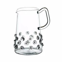 Abigails Clear Mouth-Blown Glass Pitcher with Decorative Swirls, 10 fl. oz. thumbnail 1