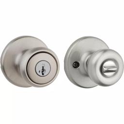 Kwikset Tylo Keyed Entry Door Knob with SmartKey Security - Satin Nickel thumbnail 3