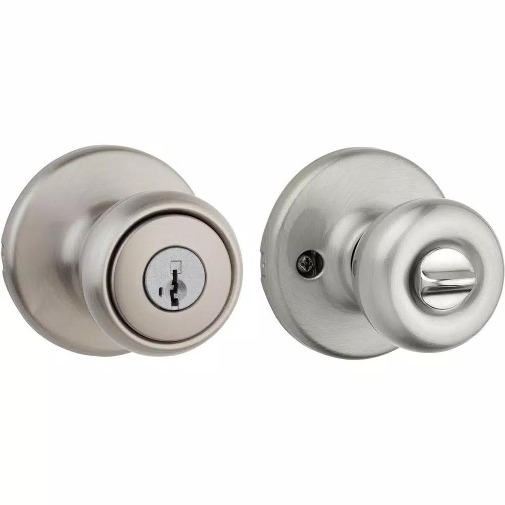 Kwikset Tylo Keyed Entry Door Knob with SmartKey Security - Satin Nickel