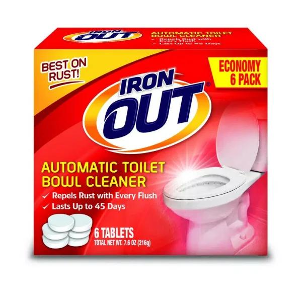 Summit Brands Iron Out Automatic Toilet Bowl Cleaner Tablets, Rust and Hard Water Stain Repellent, 7.6 oz (4-Pack)