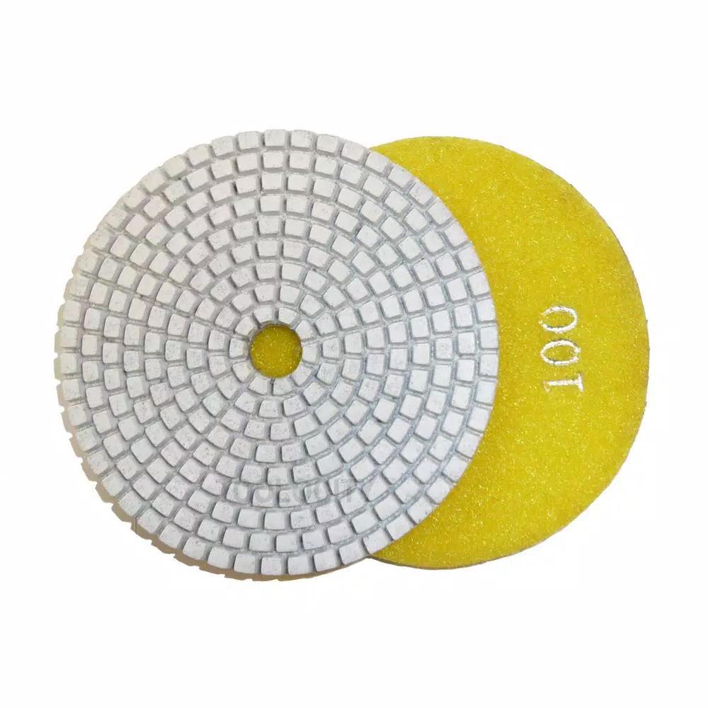 Toolocity JHX 4 in. Dry/Wet Diamond Polishing Pad Set with Back Holder for Concrete and Granite