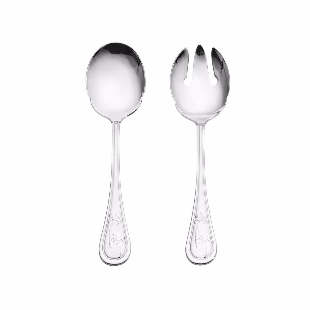 Towle Living Towle Everyday Palm Breeze 2-Piece Stainless Steel Serving Set with Palm Tree Motif