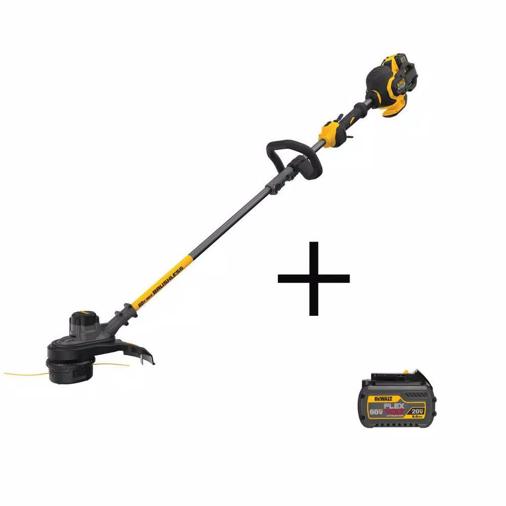DEWALT 60V MAX FLEXVOLT Brushless Cordless String Trimmer with 6 Ah Battery