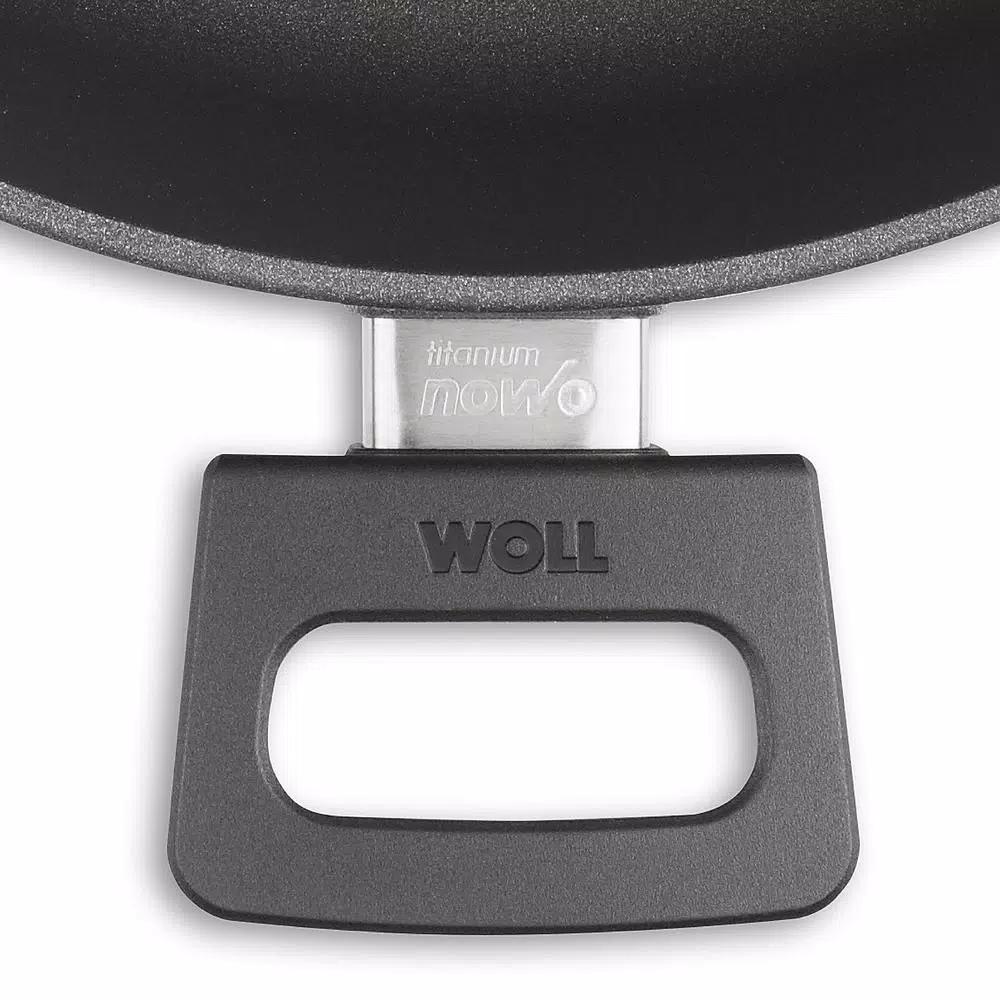 Frieling Woll Nowo 12.5 in. Titanium Reinforced Nonstick Cast Aluminum Wok with Glass Lid