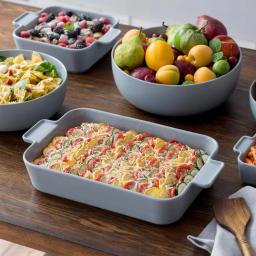 CorningWare 2 Qt. Square Stoneware Baker, 8 in. x 8 in., Ash Gray thumbnail 5