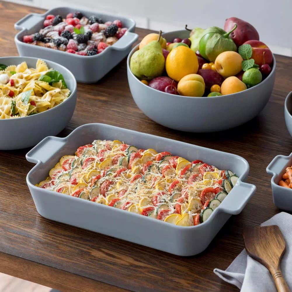 CorningWare 2 Qt. Square Stoneware Baker, 8 in. x 8 in., Ash Gray
