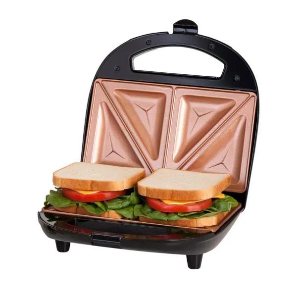 Gotham Steel Ti-Ceramic Non-Stick Sandwich Maker, 2-Slice Countertop Grill, Black