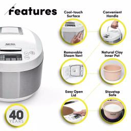 AROMA Professional 12-Cup Digital Rice Cooker and Multi-Cooker with Ceramic Inner Pot, White thumbnail 2