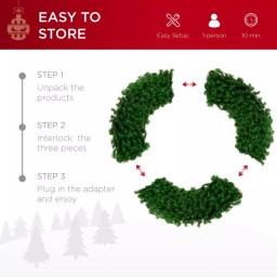 Best Choice Products 60 in. Pre-Lit LED Spruce Artificial Christmas Wreath with 300 Warm White Lights thumbnail 5