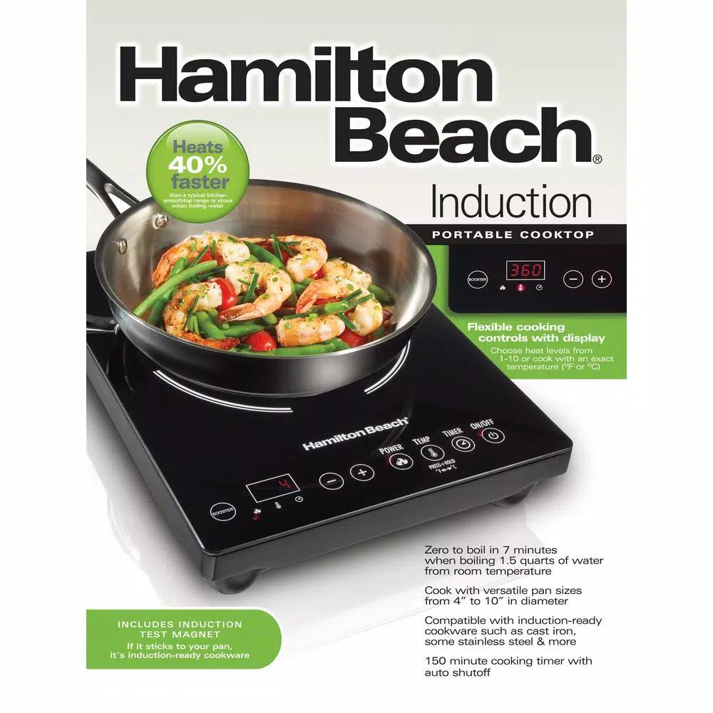 Hamilton Beach 10 in. Single Burner Black Induction Cooktop