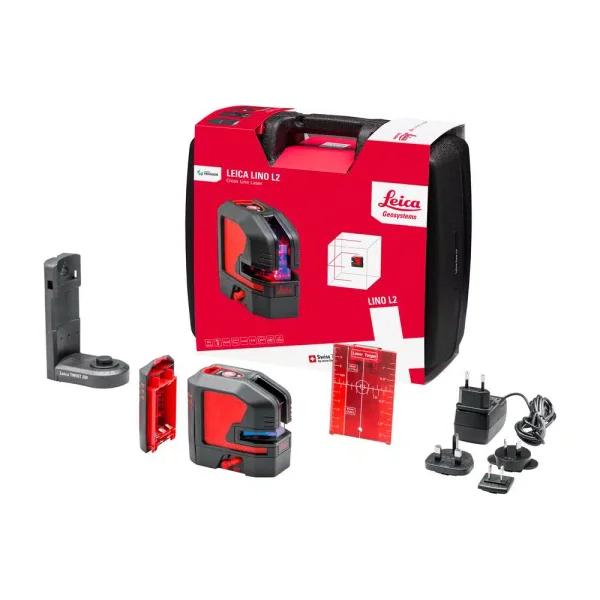 Leica Lino L2 Cross Line Laser Level, Red Beam, Self-Leveling