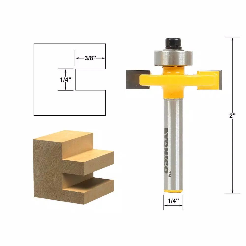 Yonico 14184q Slotting and Rabbeting Router Bit, 1/4 in. Shank, Carbide Tipped