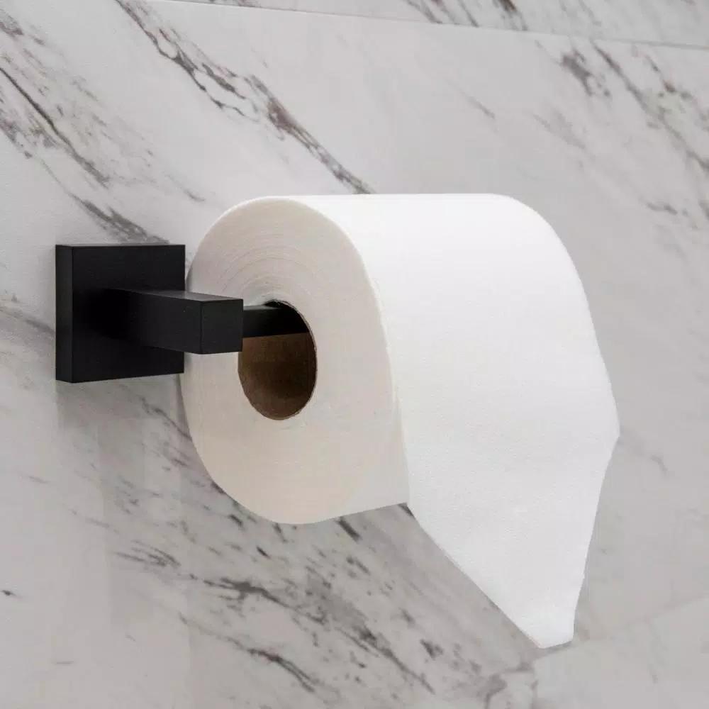 Italia Trieste Matte Black Toilet Paper Holder - Modern Solid Brass Wall Mount
