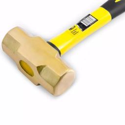 Stark 3 lb. Brass Sledge Hammer with Fiberglass Handle and Soft-Grip Rubber Cover thumbnail 2