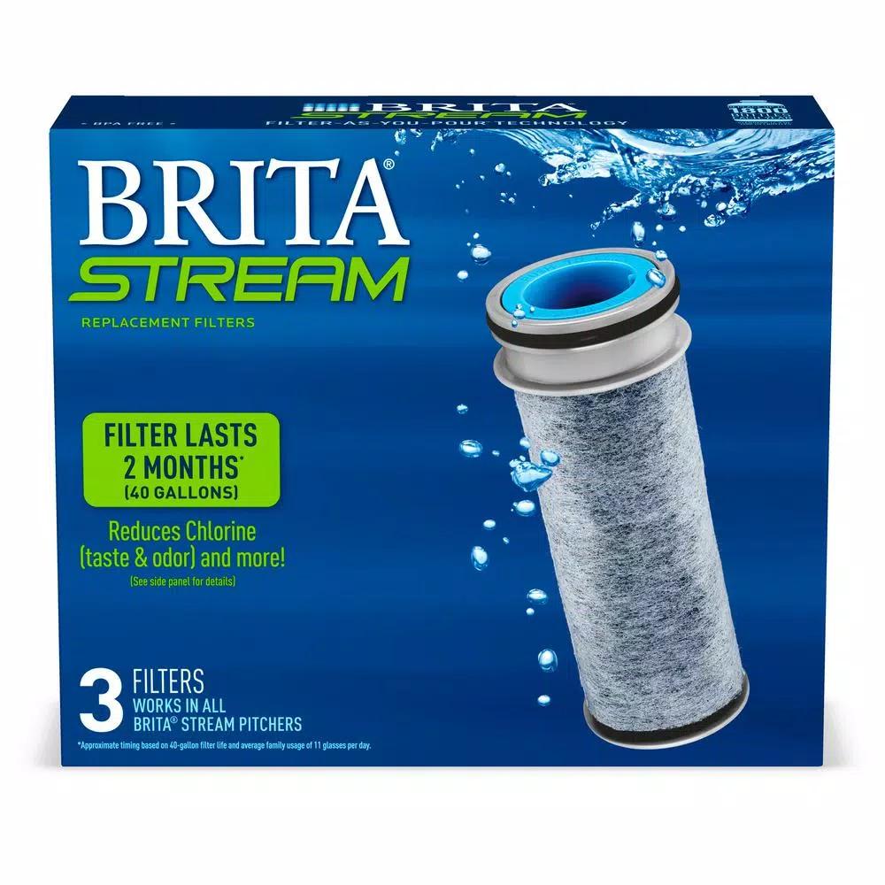 Brita Stream Replacement Water Filter Cartridges, BPA-Free, 3-Pack