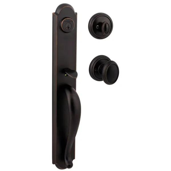 Baldwin Prestige Bighorn Single Cylinder Venetian Bronze Handleset with Carnaby Knob and SmartKey Security