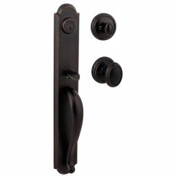Baldwin Prestige Bighorn Single Cylinder Venetian Bronze Handleset with Carnaby Knob and SmartKey Security thumbnail 1