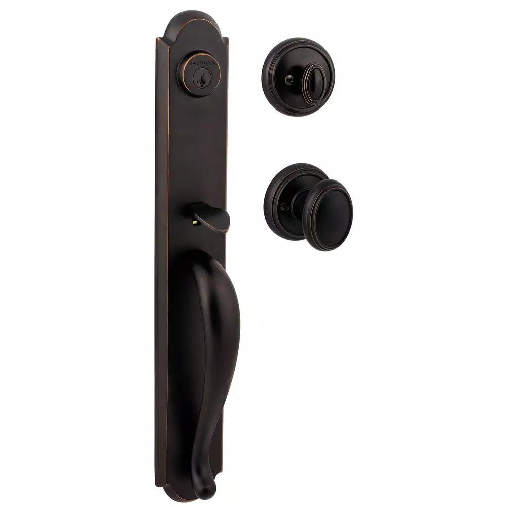 Baldwin Prestige Bighorn Single Cylinder Venetian Bronze Handleset with Carnaby Knob and SmartKey Security