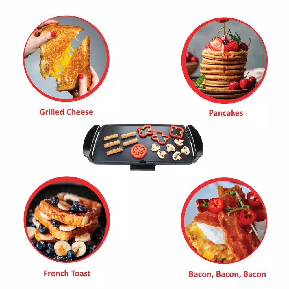 Brentwood Appliances 27 sq. in. Nonstick Electric Griddle with Drip Pan and Temperature Control, Black