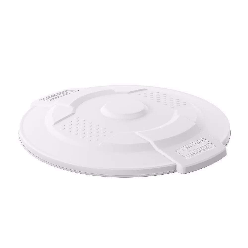 Suncast Commercial 55 Gal. White Trash Can Lid, Durable Resin Snap-On Design