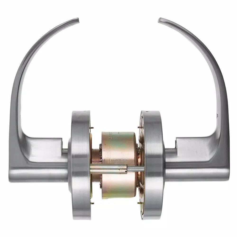 Universal Hardware Commercial Heavy Duty Vandal Resistant Storeroom Door Lever, Satin Chrome, ANSI Grade 1